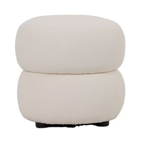 11  Puff Redondo Respiro Rivatti 39 cm -Altura- Estofado em Boucle Off White